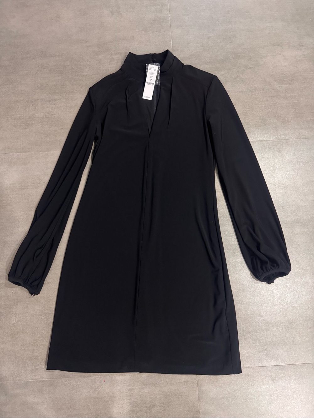 White House Black Market Black Long-Sleeve Shift Dress